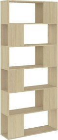vidaXL Βιβλιοθήκη/Διαχωρ. Χώρου Sonoma Δρυς 80x24x186 εκ. Επεξ. Ξύλο