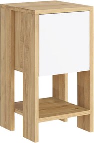 Κομοδίνο Ema Megapap χρώμα sapphire oak - λευκό 30x30x55εκ.