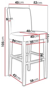 Σκαμπό μπαρ Kleon S95 BK-Gkri Skouro