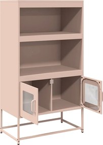 vidaXL Highboard Ροζ 68x39x123 cm Ατσάλι