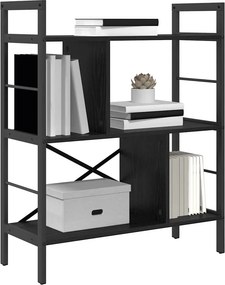 vidaXL Ράφι Βιβλίων Μαύρη Οξυά 75 x 30 x 91 εκ. Επεξεργασμένο ξύλο