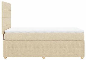vidaXL Κρεβάτι Boxspring με Στρώμα Κρεμ 80 x 200 εκ. Υφασμάτινο