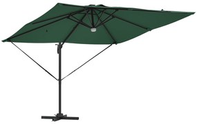 vidaXL Cantilever Roma Parasol με LEDs Πράσινο 286x285x270 cm Αλουμίνιο