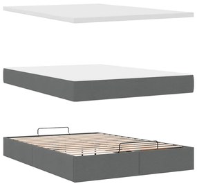 ΟΘΩΜΑΝΙΚΟ ΚΡΕΒΑΤΙ ΜΕ ΣΤΡΩΜΑ &amp; LEDS ΣΚΟΥΡΟ ΓΚΡΙ 140X200CM ΎΦΑΣΜΑ 3314177