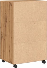 vidaXL Ντουλάπι Τροχήλατο Αρτισιανή Δρυς 55x40x91 εκ. από Επεξ. Ξύλο