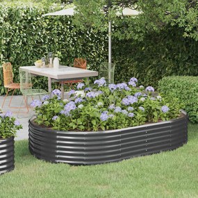 vidaXL Ζαρντινιέρα Ανθρακί 214x140x36εκ Ατσάλι με Ηλεκτρ. Βαφή Πούδρας