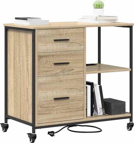 vidaXL Ντουλάπα με Σταθμό Φόρτισης 76 x 41 x 72 cm Επεξεργασμένο Ξύλο