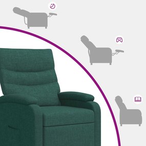 vidaXL Αναπαυτική Καρέκλα Σκούρο Πράσινο Ύφασμα