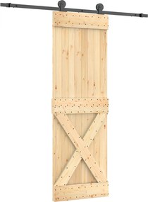vidaXL Συρόμενη Πόρτα Φυσικό και Μαύρο 70 x 210 cm