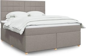 vidaXL Κρεβάτι Boxspring με Στρώμα Taupe 180x200 εκ. Υφασμάτινο