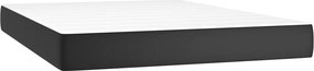 vidaXL Κρεβάτι Boxspring με Στρώμα Μαύρο 140x190εκ.από Συνθετικό Δέρμα