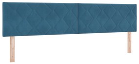 vidaXL κρεβάτι με βάση και στρώμα  Σκούρο Μπλε 200x200 εκ Βελούδο