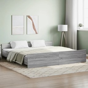 Πλαίσιο Κρεβατιού με Κεφαλάρι/Ποδαρικό Γκρι Sonoma 200x200 εκ.