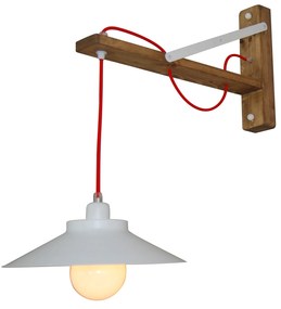 Φωτιστικό Τοίχου - Απλίκα HL-310W CAHAL WHITE WALL LAMP - Ξύλο - 77-3158