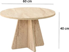 Τραπεζάκι Σαλονιού Τραβερτίνη GOOPA 60x40