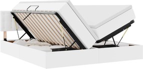 vidaXL Κρεβάτι Αποθήκης Καθαρό Λευκό 180 x 200 cm Τεχνητό Δέρμα