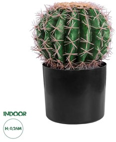 GloboStar® Artificial Garden FEROCACTUS 20092 Τεχνητό Διακοσμητικό Φυτό Φερόκακτος Υ26cm