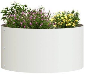 vidaXL Γλάστρα Κήπου Λευκό 40 x 40 x 20 cm Ατσάλι