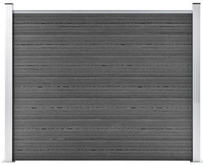 vidaXL Πάνελ Περίφραξης Μαύρο 180 x 146 εκ. από WPC