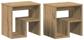 vidaXL Κομοδίνα 2 τεμ. Τεχνίτης Δρυς 40x30x40 εκ. από Επεξεργ. Ξύλο