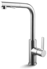 Karag 2546 Μπαταρία Κουζίνας Mε Αποσπώμενο Ντους Inox Χρωμέ Κεραμικό, Κράμα Ορείχαλκου