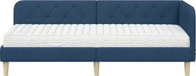 vidaXL Κρεβάτι Γωνίας Μπλε 80 x 200 cm ύφασμα