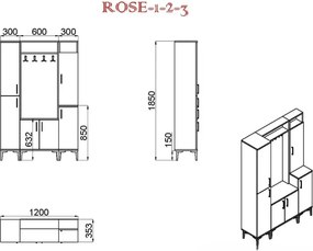 Stewehome Μοντέρνα ντουλάπα παπουτσοθήκη (Κόμπε) 120x185x185 cm