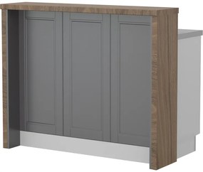 Πάγκος νησίδας Tahoma-Μήκος: 120 εκ.-Γραφίτης-Carini Wallnut