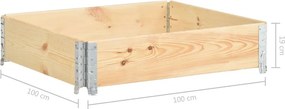 vidaXL Παρτέρι Υπερυψωμένο 100x100 εκ. από Μασίφ Ξύλο Πεύκου