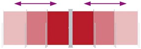 vidaXL Σκίαστρο Πλαϊνό Συρόμενο Κόκκινο 180 x 600 εκ.