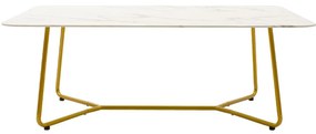 Τραπέζι σαλονιού Paris pakoworld γυαλί 8mm σχέδιο μαρμάρου-χρυσό 120x80x45εκ - Μέταλλο - 029-000090