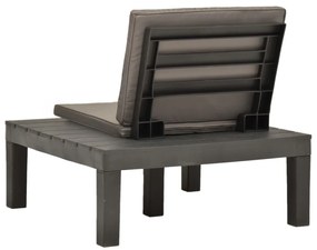 vidaXL Καρέκλες Κήπου 4 τεμ. Ανθρακί Πλαστικές με Μαξιλάρια