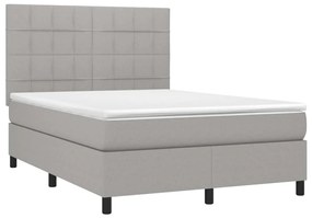 ΚΡΕΒΑΤΙ BOXSPRING ΜΕ ΣΤΡΩΜΑ ΑΝΟΙΧΤΟ ΓΚΡΙ 140X200 ΕΚ. ΥΦΑΣΜΑΤΙΝΟ 3141777