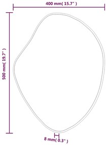 vidaXL Καθρέφτης Τοίχου Ασημί 50 x 40 εκ.