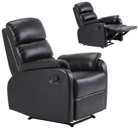 Πολυθρόνα COMFORT Relax Pu Μαύρο 79x97x101cm