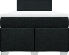 vidaXL Κρεβάτι Boxspring με Στρώμα Μαύρο 120x190 εκ. Υφασμάτινο