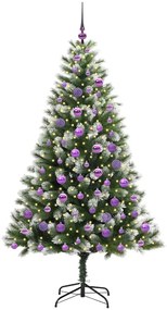 vidaXL Τεχνητό Δέντρο Χριστουγέννων με μέρη που αναδιπλώνονται και χιονάκι