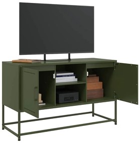 vidaXL Έπιπλο Τηλεόρασης Πράσινο Λαδί 100,5x39x60,5 εκ. από Ατσάλι