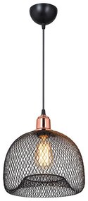 Ceiling light PWL-1024 Ε27 metal black-godlen pink D26x60cm 26x26x60 εκ.