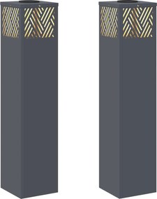 vidaXL Ηλιακό LED Φως Δρόμου 2 pcs Ανθρακί Κρύο Ρολαρισμένο Χάλυβα