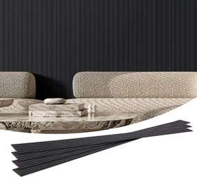 VEVOR Wood Slat Acoustic Panels 8 PCS 96 x 6 inch for Modern Wall Matte Black