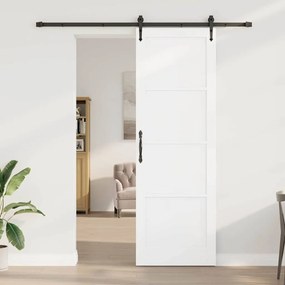 vidaXL Συρόμενη Πόρτα ORKDAL Λευκό 78 x 232 cm Μασίφ ξύλο πεύκου