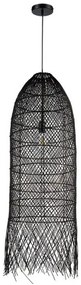 Κρεμαστό Φωτιστικό Οροφής Ε27 Rattan Πλέγμα Sunlight-VENTO-35-B-Μαύρο VENTO-35-B