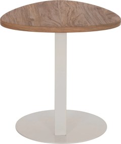 ΒΟΗΘΗΤΙΚΟ ΤΡΑΠΕΖΙ ΟΒΑΛ ALPER HM18328 MDF SONAMA--ΜΕΤΑΛΛΟ ΛΕΥΚΟ 50x50x51Υεκ.