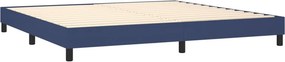 vidaXL Κρεβάτι Boxspring με Στρώμα Μπλε 200x200 εκ. Υφασμάτινο