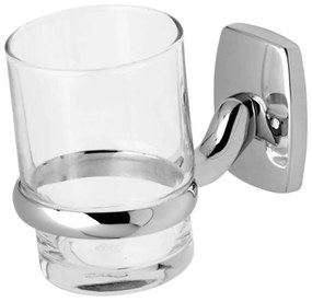 Ποτηροθήκη Hotelia 03-8070 6,5x5x6cm Chrome-Clear Gloria Brass,Glass