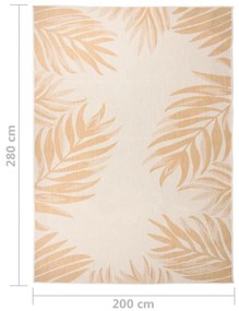 vidaXL Χαλί Εξωτερικού Χώρου με Επίπεδη Ύφανση Σχέδιο Φύλλων200x280 εκ