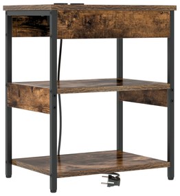 vidaXL Κομοδίνο Καπνιστή δρυς 41 x 31 x 51 εκ. Επεξεργασμένο ξύλο
