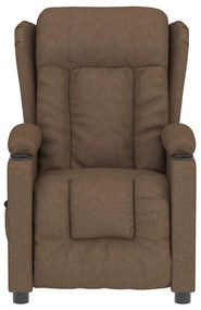 vidaXL Πολυθρόνα Μασάζ Ηλεκτρική Καφέ Υφασμάτινη
