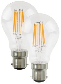 LED FILAMENT A60 B22 230V 7W 4.000K 360° 620Lm Ra80 DUO PACK ACA VINTA722NWP